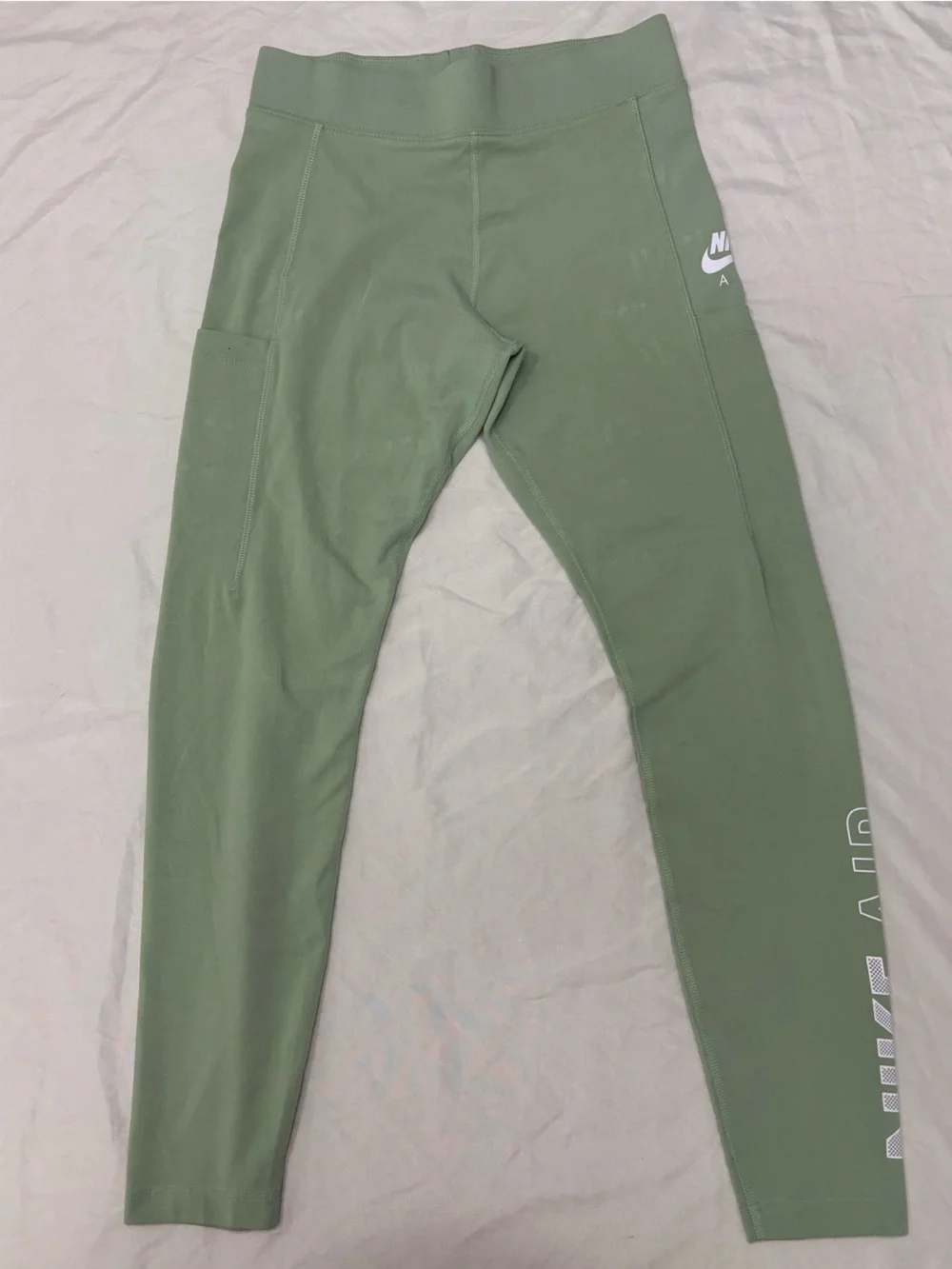 Nike Olive Green Leggings with White Side Logo
